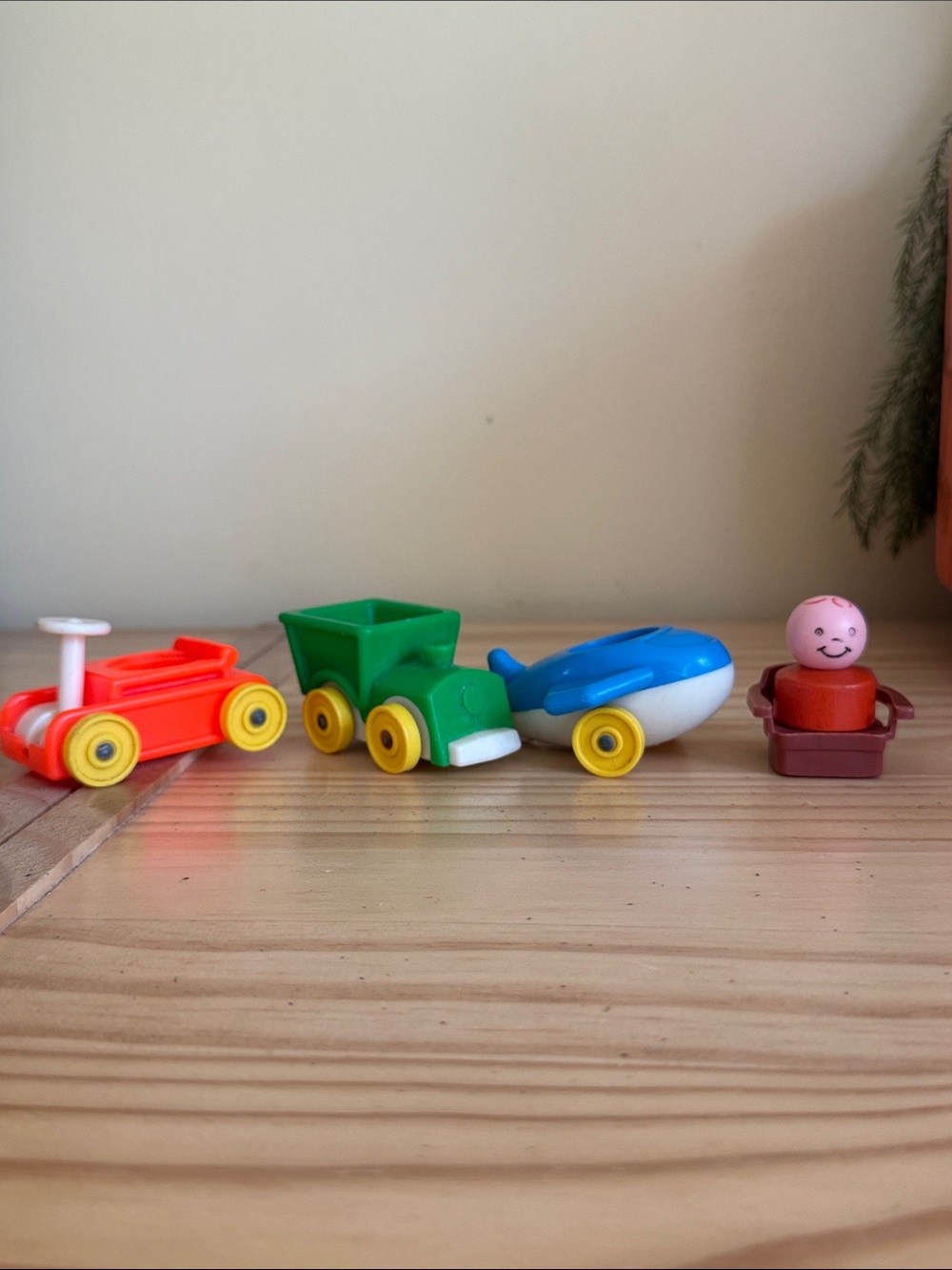 Vintage little people wagon plane and train